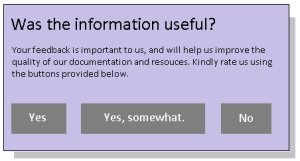 A typical feedback form, which is used to gather visitor's feedback on the information and its effectiveness.